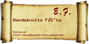 Bendekovits Fáta névjegykártya